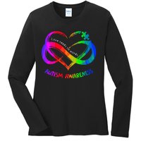 Love Needs No Word Autism Awareness  Teachers Ladies Long Sleeve Shirt