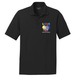 Love Needs No Words Autism Awareness Giraffe Gift Cute Cool Gift PosiCharge RacerMesh Polo