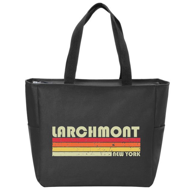 Larchmont Ny New York Funny City Home Roots Gift Retro 80s Zip Tote Bag