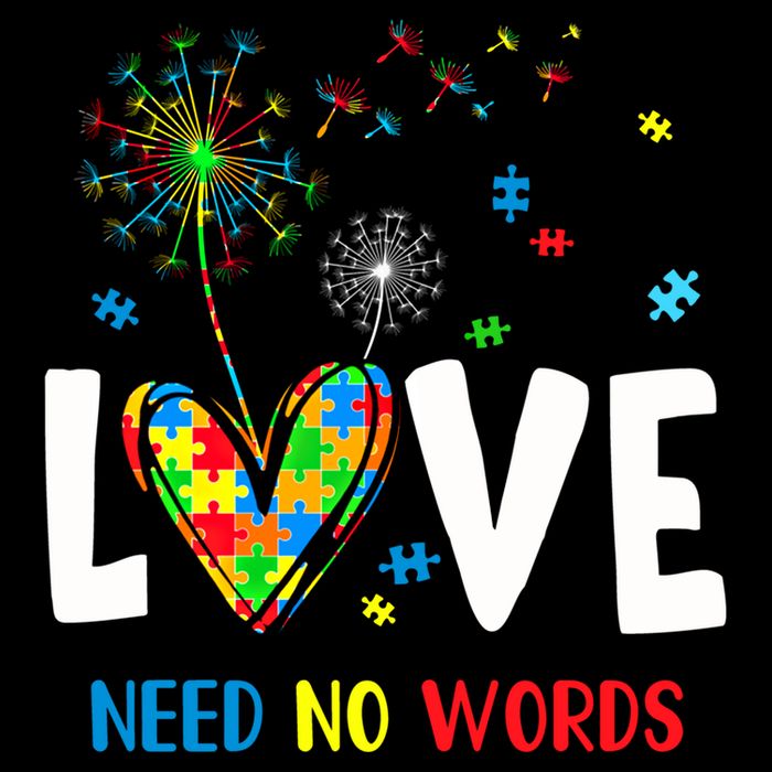 Love Needs No Words Autism Awareness Heart Puzzle Dandelion Funny Gift City Backpack