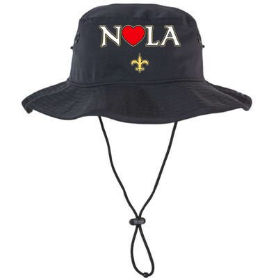 Love Nola New Orleans Fleur De Lis Heart Nola Bucket Hat