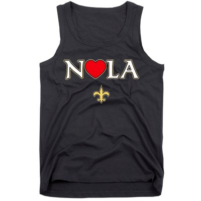 Love Nola New Orleans Fleur De Lis Heart Nola Tank Top