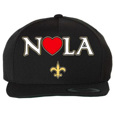 Love Nola New Orleans Fleur De Lis Heart Nola Wool Snapback Cap
