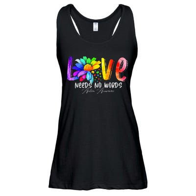 Love Needs No Words Autism Awareness Gift Women Ladies Essential Flowy Tank