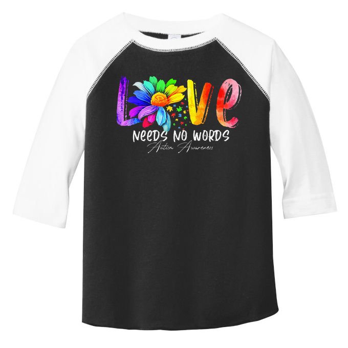 Love Needs No Words Autism Awareness Gift Women Toddler Fine Jersey T-Shirt