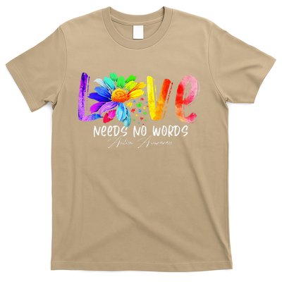 Love Needs No Words Autism Awareness Gift Women T-Shirt