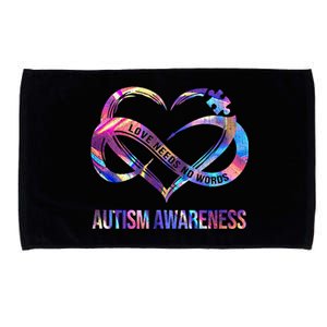 Love Needs No Words Autism Awareness Lover Autism Mom Cute Gift Microfiber Hand Towel