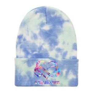 Love Needs No Words Autism Awareness Lover Autism Mom Cute Gift Tie Dye 12in Knit Beanie