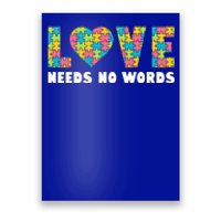 Love Needs No Words Autism Awareness Month Gift Poster