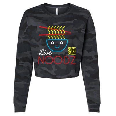 Live Noodz Noods Ramen Noodle Pho Funny Cute Gift Cropped Pullover Crew