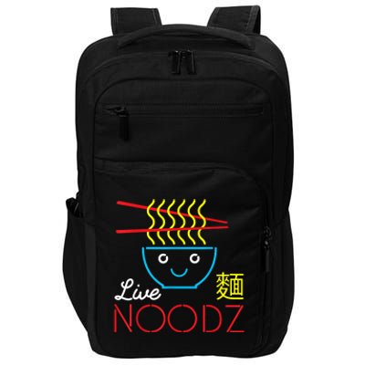 Live Noodz Noods Ramen Noodle Pho Funny Cute Gift Impact Tech Backpack