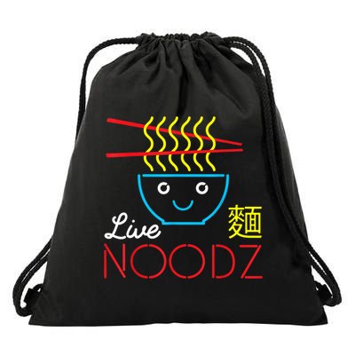Live Noodz Noods Ramen Noodle Pho Funny Cute Gift Drawstring Bag