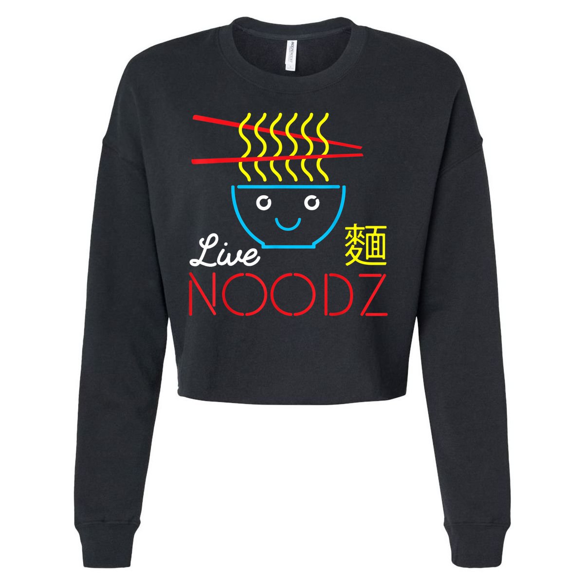 Live Noodz Noods Ramen Noodle Pho Funny Cute Gift Cropped Pullover Crew