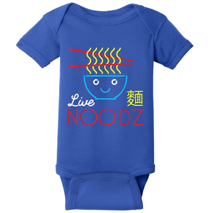 Live Noodz Noods Ramen Noodle Pho Funny Cute Gift Baby Bodysuit