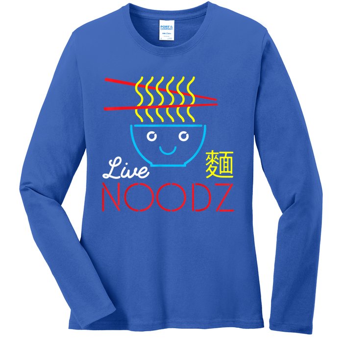 Live Noodz Noods Ramen Noodle Pho Funny Cute Gift Ladies Long Sleeve Shirt