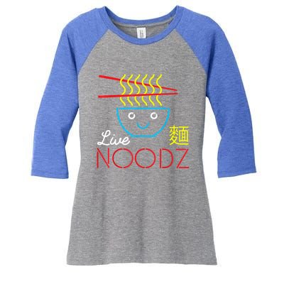 Live Noodz Noods Ramen Noodle Pho Funny Cute Gift Women's Tri-Blend 3/4-Sleeve Raglan Shirt