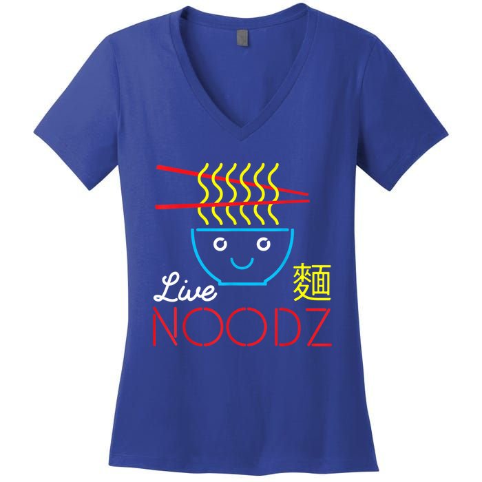 Live Noodz Noods Ramen Noodle Pho Funny Cute Gift Women's V-Neck T-Shirt