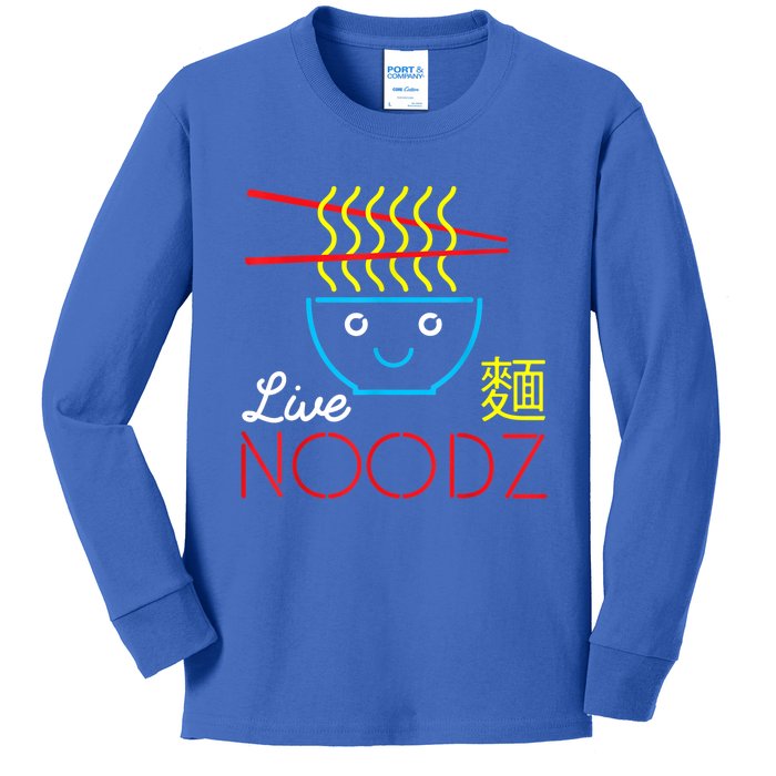 Live Noodz Noods Ramen Noodle Pho Funny Cute Gift Kids Long Sleeve Shirt