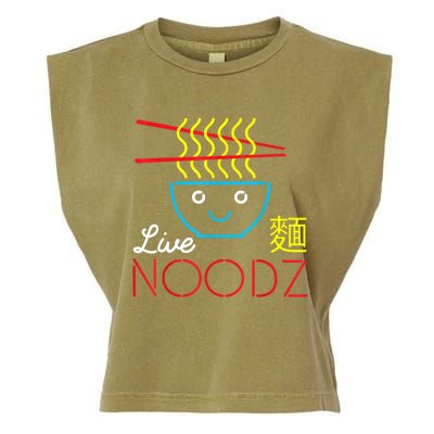 Live Noodz Noods Ramen Noodle Pho Funny Cute Gift Garment-Dyed Women's Muscle Tee