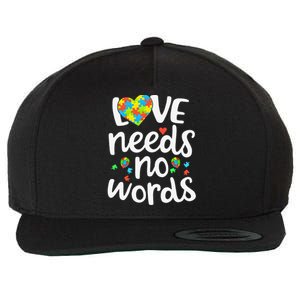 Love Needs No Words Autism Awareness Women Wool Snapback Cap