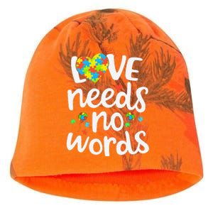 Love Needs No Words Autism Awareness Women Kati - Camo Knit Beanie