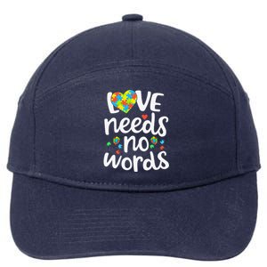 Love Needs No Words Autism Awareness Women 7-Panel Snapback Hat