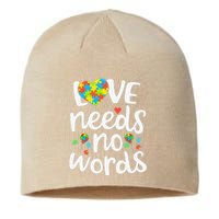 Love Needs No Words Autism Awareness Women Sustainable Beanie