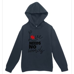 Love Needs No Words Support Autism Awareness Puzzle Tee Urban Pullover Hoodie