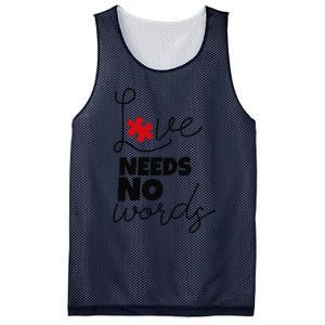 Love Needs No Words Support Autism Awareness Puzzle Tee Mesh Reversible Basketball Jersey Tank