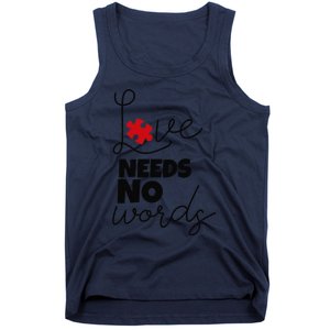 Love Needs No Words Support Autism Awareness Puzzle Tee Tank Top