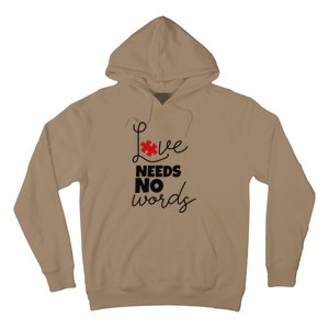 Love Needs No Words Support Autism Awareness Puzzle Tee Hoodie