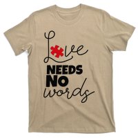 Love Needs No Words Support Autism Awareness Puzzle Tee T-Shirt