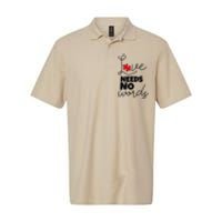 Love Needs No Words Support Autism Awareness Puzzle Tee Softstyle Adult Sport Polo