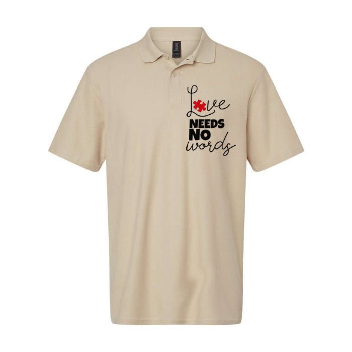 Love Needs No Words Support Autism Awareness Puzzle Tee Softstyle Adult Sport Polo