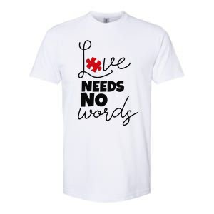 Love Needs No Words Support Autism Awareness Puzzle Tee Softstyle CVC T-Shirt