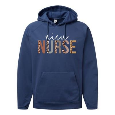 Leopard Nicu Nurse Appreciation Healthcare Workers Cute Gift Performance Fleece Hoodie