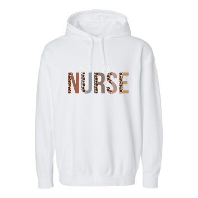 Leopard Nicu Nurse Appreciation Healthcare Workers Cute Gift Garment-Dyed Fleece Hoodie