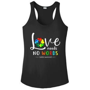 Love Needs No Words Autism Awareness Great Gift Ladies PosiCharge Competitor Racerback Tank