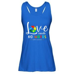 Love Needs No Words Autism Awareness Great Gift Ladies Essential Flowy Tank