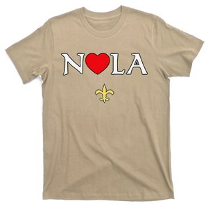 Love Nola New Orleans Fleur De Lis Heart Nola T-Shirt