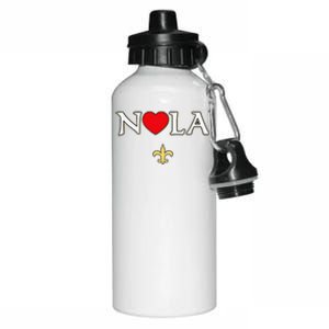 Love Nola New Orleans Fleur De Lis Heart Nola Aluminum Water Bottle