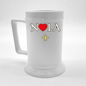 Love Nola New Orleans Fleur De Lis Heart Nola Beer Stein