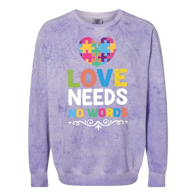 Love Needs No Words Colorblast Crewneck Sweatshirt