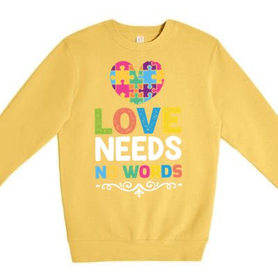 Love Needs No Words Premium Crewneck Sweatshirt