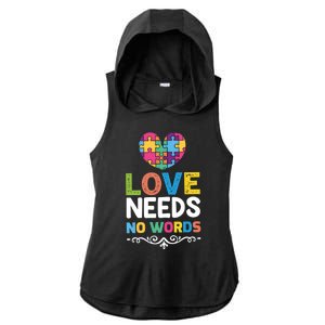 Love Needs No Words Ladies PosiCharge Tri-Blend Wicking Draft Hoodie Tank