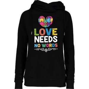 Love Needs No Words Womens Funnel Neck Pullover Hood