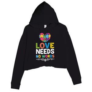 Love Needs No Words Crop Fleece Hoodie