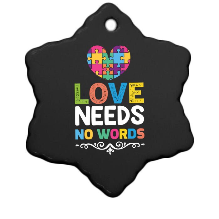 Love Needs No Words Ceramic Star Ornament