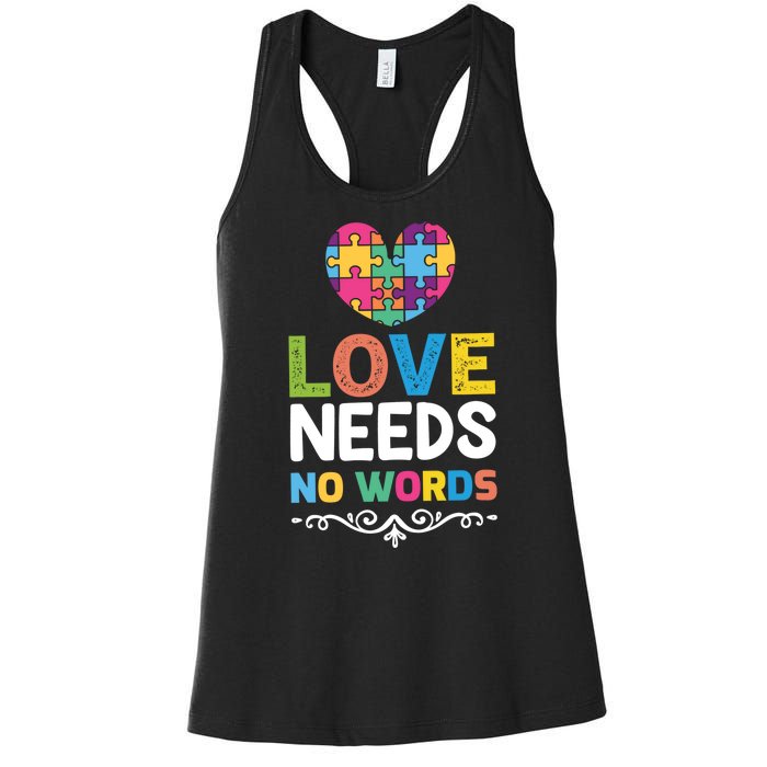 Love Needs No Words Women's Racerback Tank