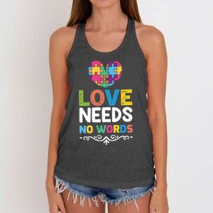 Love Needs No Words Women's Knotted Racerback Tank